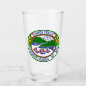 Glas Pint Glas met Kano Trails Coed Patch (Voorkant)