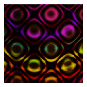 Glas Rainbow Fractal Art Perfect Poster