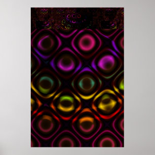 Glas Rainbow Fractal Art Poster