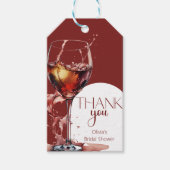 Glas rode wijn Vrijgezellenfeest Dank U Cadeaulabel (Voorkant)