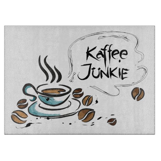 Glas-Schneidebrett Kaffee Snijplank (Voorkant)