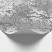 Glas Silver Marble Shiny Metallic Strokes Cadeaupapier (Hoek)