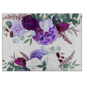 Glas snijden Lavendel Hibiscus op wit Snijplank (Voorkant)