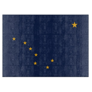 Glas snijplank met Vlag van Alaska State