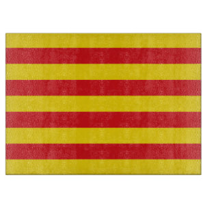 Glas snijplank met vlag van Catalonië