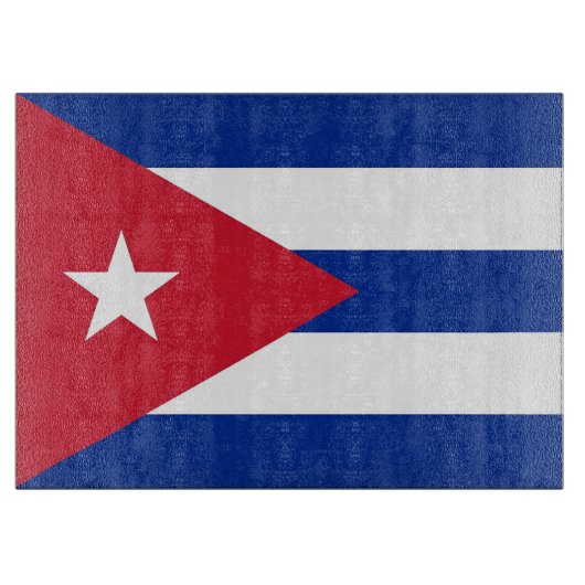 Glas snijplank met vlag van Cuba (Voorkant)
