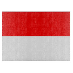 Glas snijplank met vlag van Indonesië