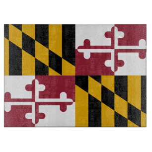 Glas snijplank met Vlag van Maryland, USA