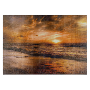 Glas snijplank Oceaan Zonsondergang Landschap