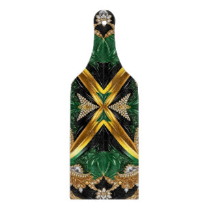 Glas snijplank paddle Jamaican Kleuren