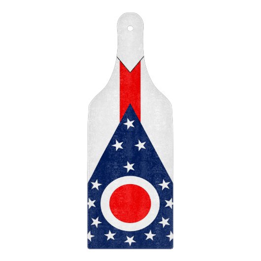 Glas snijplank peddel met Ohio vlag (Voorkant)