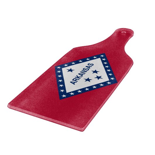 Glas snijplank peddel met vlag van Arkansas (Hoek)