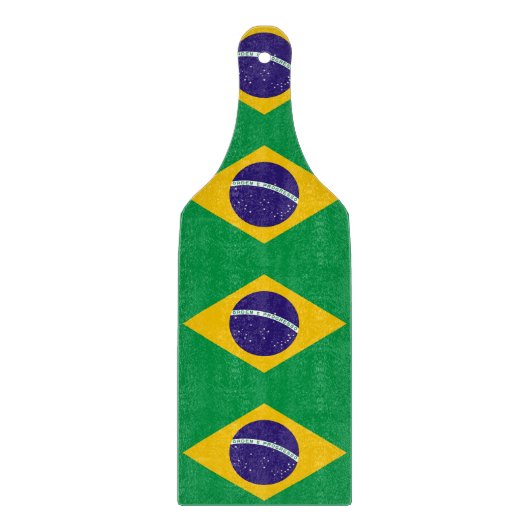 Glas snijplank peddel met vlag van Brazilië (Voorkant)