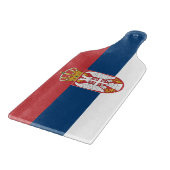 Glas snijplank peddel met vlag van Servië (Hoek)