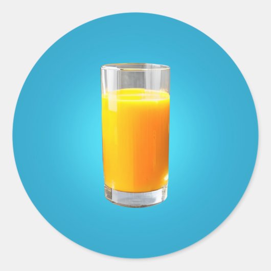 Glas van Oranje sap Ronde Sticker (Voorkant)
