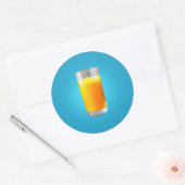 Glas van Oranje sap Ronde Sticker (Envelop)