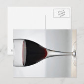 Glas van rode wijn briefkaart (Voorkant / Achterkant)