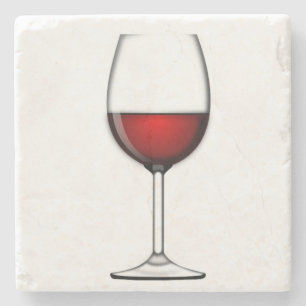 GLAS VAN RODE WIJN STENEN ONDERZETTER