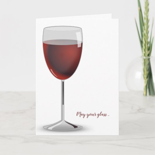 Glas van Rode Wijn verjaardag Kaart (Voorkant)