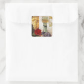 GLAS VAN WIJN, OUDE DRUIVENMONOGRAM VAN DE PARTIJ VIERKANTE STICKER (Tas)