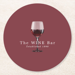 Glas van Wijn, Wijnbar/Winery Ronde Kartonnen Onderzetter