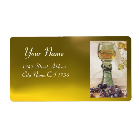 GLAS VAN WITTE WIJN, OUDE DRUIVENVINEYARD ETIKET (Voorkant)