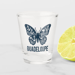Glas voor shot Guadeloupe – Motief vlinder en anke