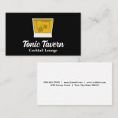 Glas whisky en ijs visitekaartje (Voorkant / Achterkant)