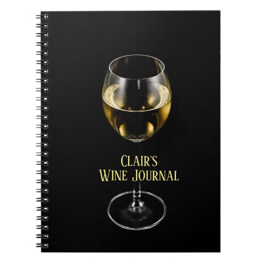 Glas White Wine/Personalized Wine Journal Notitieboek (Voorkant)