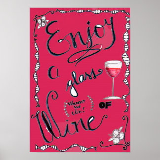Glas wijn poster