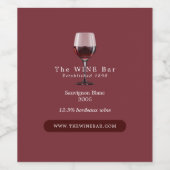 Glas wijn, wijnbar/wijnmakerij wijn etiket (Enkel label)