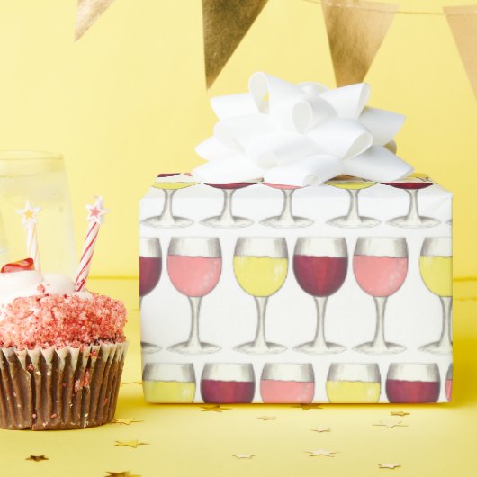 Glas witte rode bril Winery Wine Lover Cadeaupapier (Verjaardagsfeest)