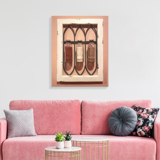 Glas Zandflessen Muurkunst Canvas Afdruk (Insitu (Woonkamer))