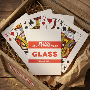 Glas, zorg ervoor pokerkaarten