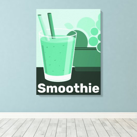 Glas Zwart-Wit-Groen Keuken Wand Kunst -Canvas Canvas Afdruk (Insitu (Houten vloer))