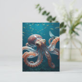 Glasachtige octopus in het diepe Zee Briefkaart (Staand voorkant)