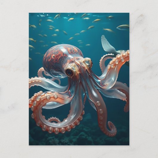Glasachtige octopus in het diepe Zee Briefkaart (Voorkant)