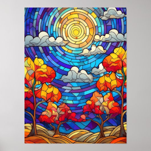 Glaseffect, het Poster van de moderne digitale kun (Voorkant)