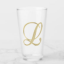 Glasglas van Goud Monogram L