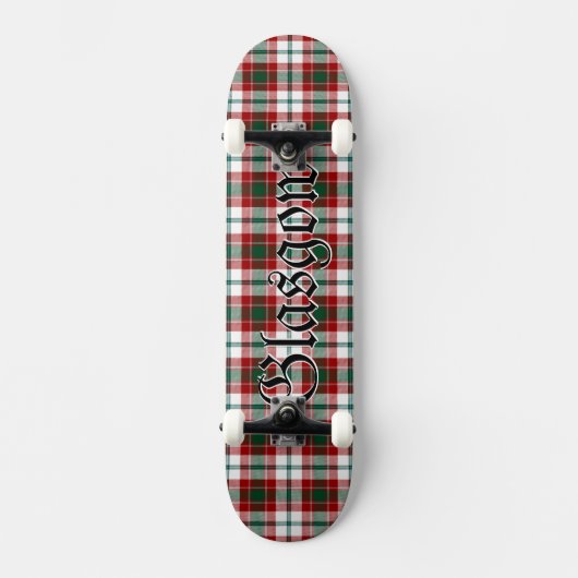 Glasgow Clan Tartan Schots Plaid Skateboard (Voorkant)