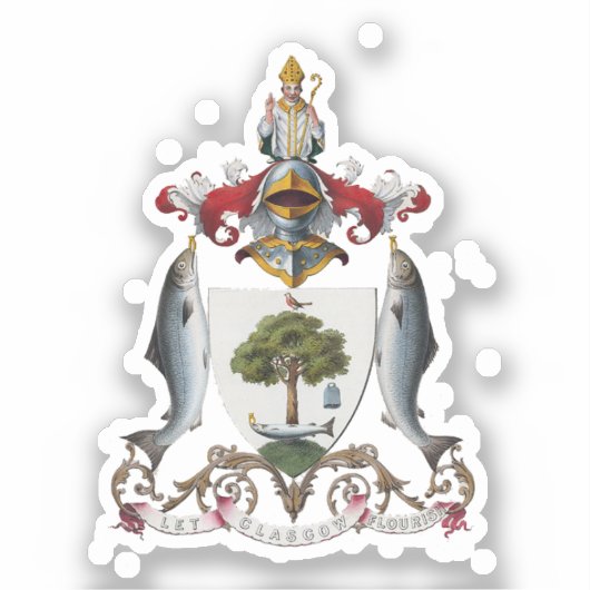 Glasgow Coat of Arms, Schotland Sticker (Voorkant)