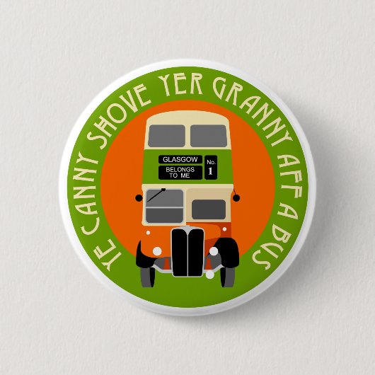 Glasgow Double-decker Bus Badge Ronde Button 5,7 Cm (Voorkant)
