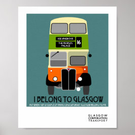  Glasgow Double Decker Bus Pop Art Poster