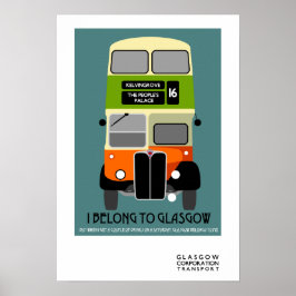  Glasgow Double Decker Bus Pop Art Poster