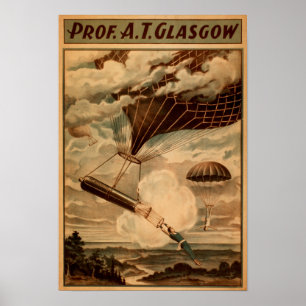 Glasgow Hot Air ballon Circus Theater Poster