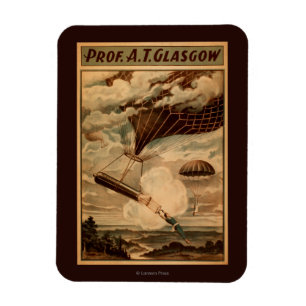 Glasgow Hot Air ballon Circus Theater Poster Magneet