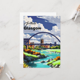 Glasgow Reisbriefkaart, Glasgow Reis Kunst, Schotl Kaart