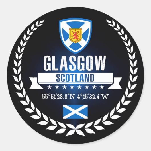 Glasgow Ronde Sticker (Voorkant)