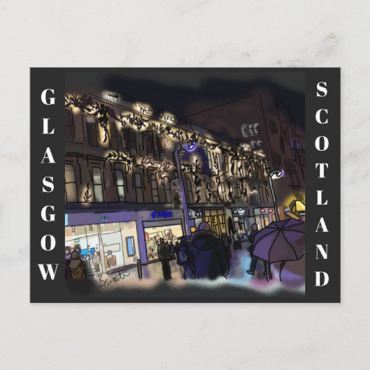Glasgow-schotland briefkaart (Voorkant)