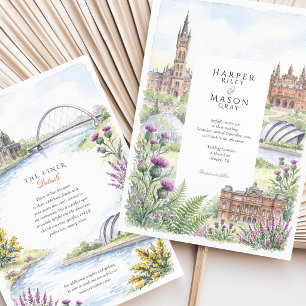 Glasgow Schotland Distel Kelvingrove Bruiloft Kaart